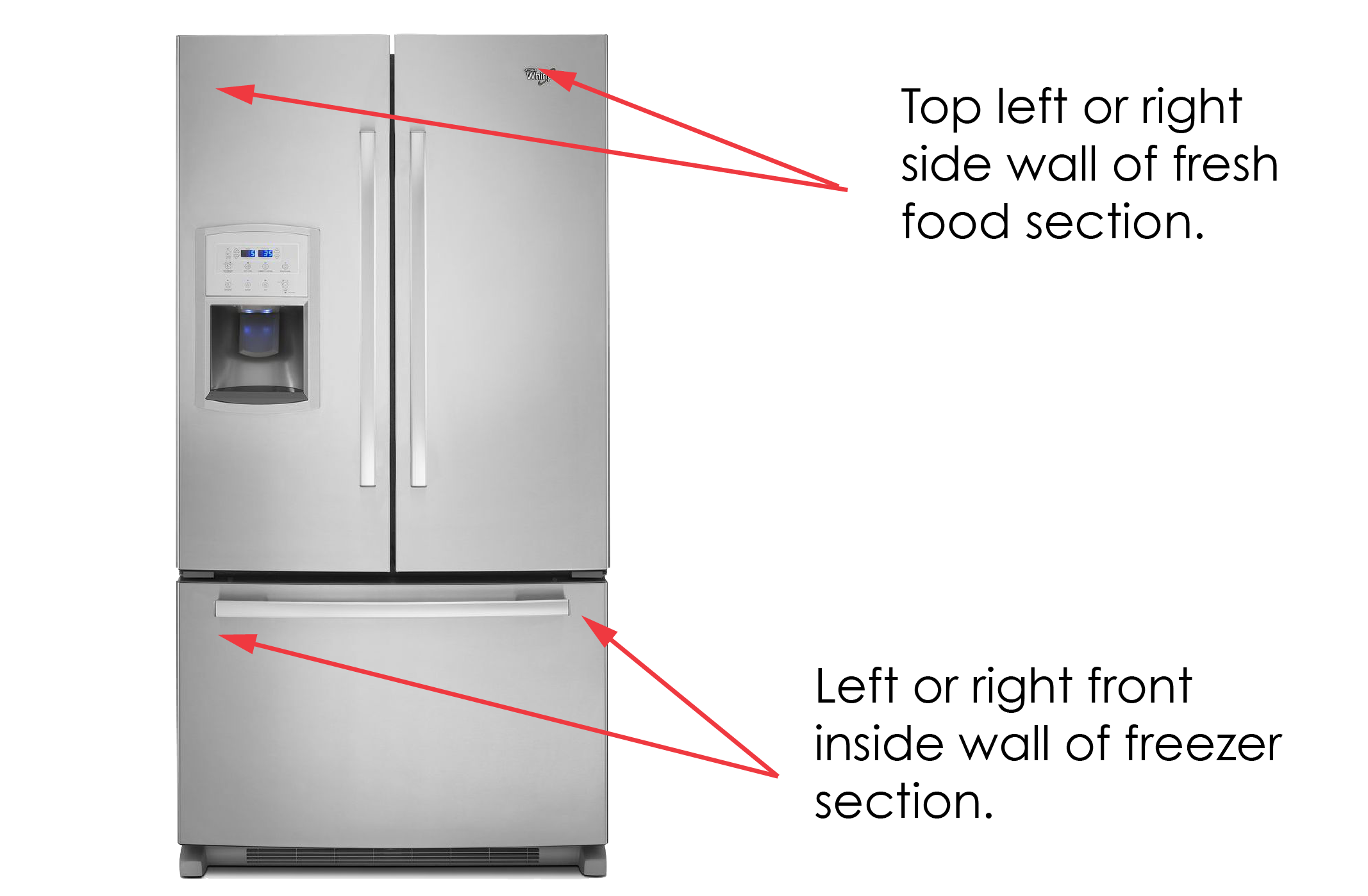 Where to find appliance model serial number_bottom freezer fridge ...