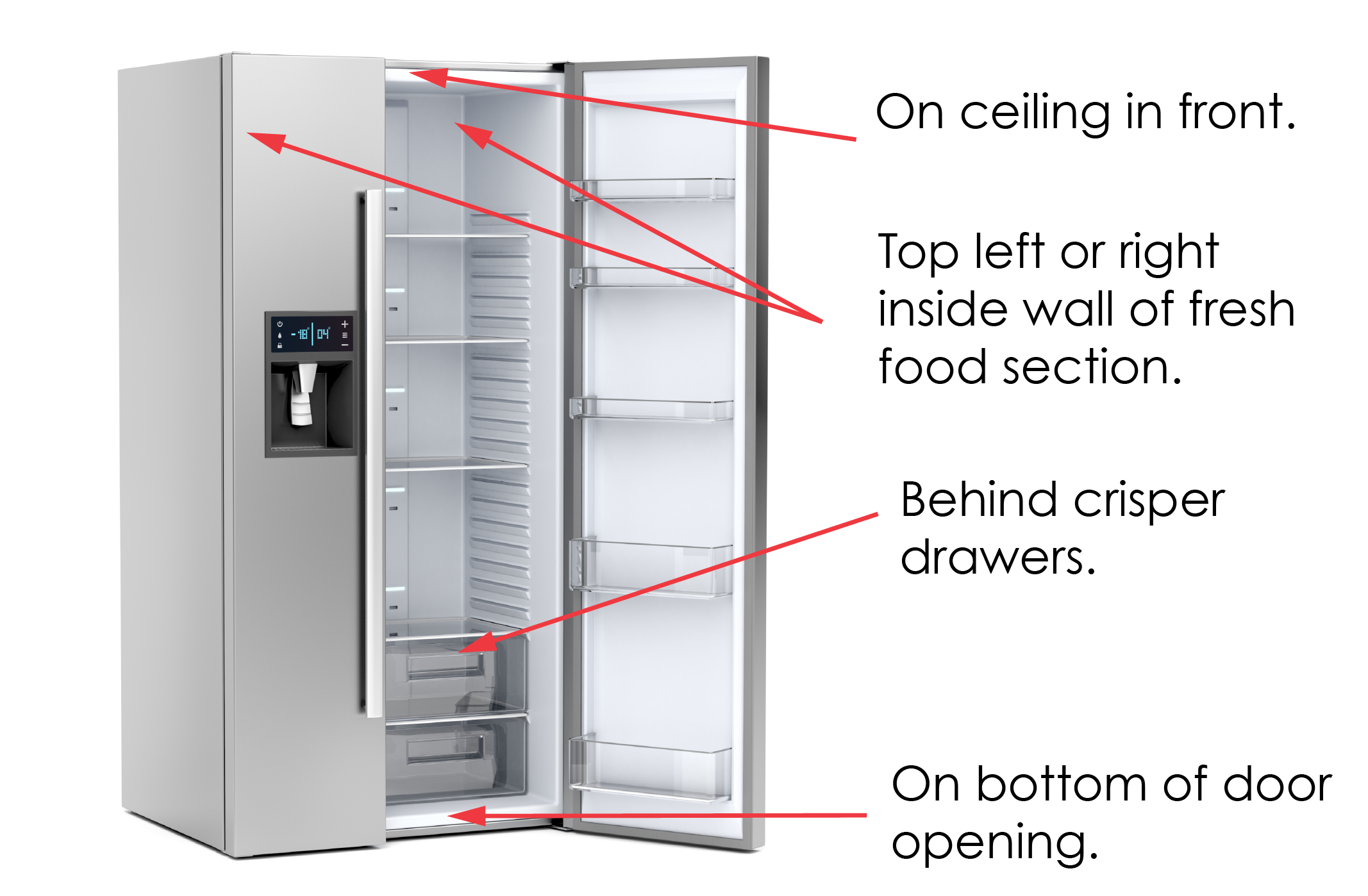 Where to find appliance model serial number_side by side refridgerator